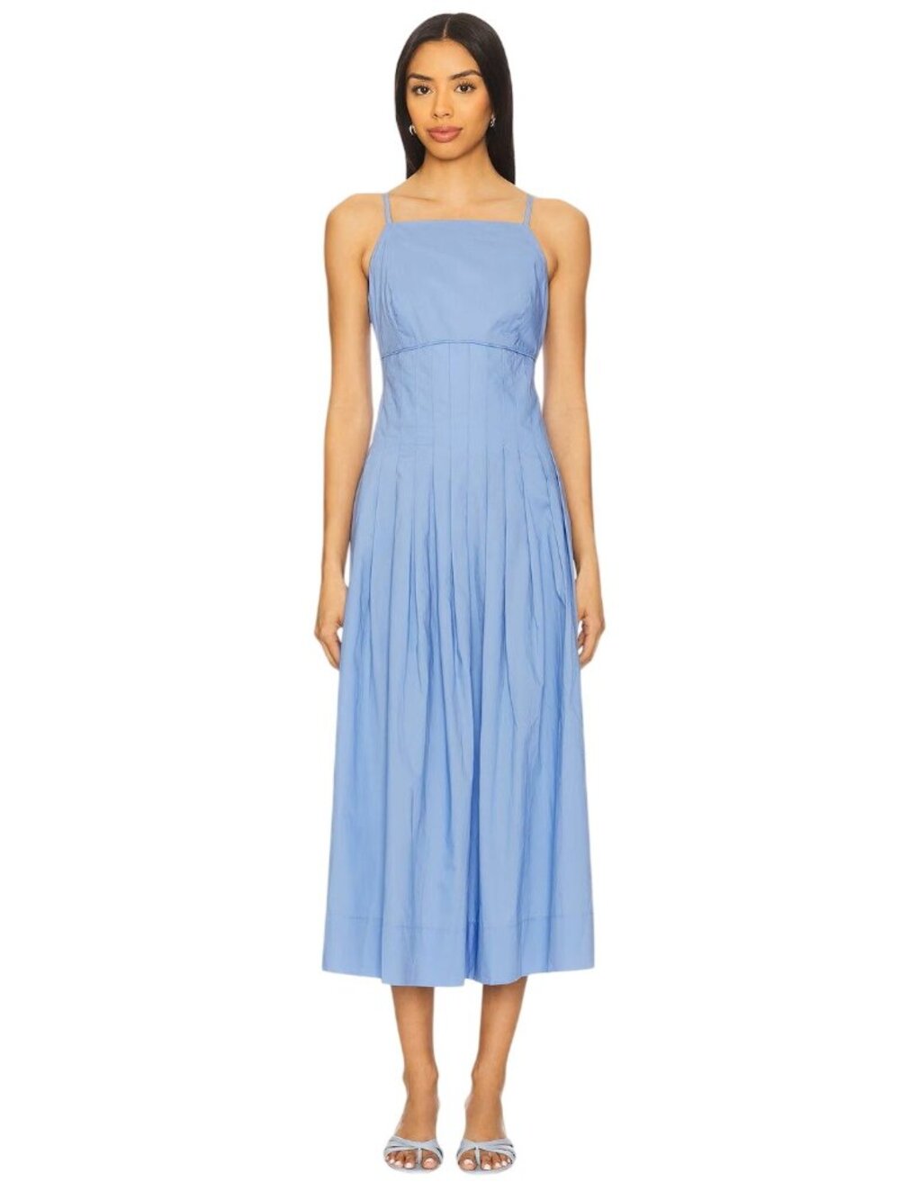 MINKPINK Avalon Square Neck Midi Dress in Jacaranda Blue Medium New Womens